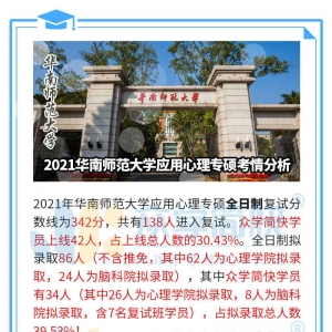 华南师范大学2021应用心理专硕考情解析及简快学员捷报