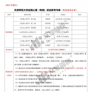 天津师范大学应用心理（专硕）考研初试参考书单