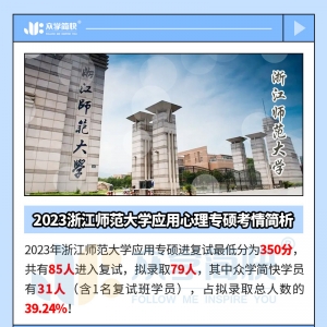 2023浙江师范大学应用心理专硕考情简析及简快学员捷报