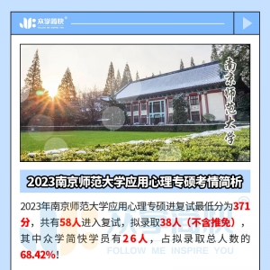 2023南京师范大学应用心理专硕考情简析及简快学员捷报