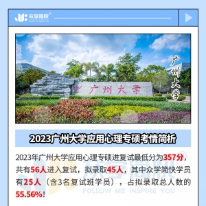 2023广州大学应用心理专硕考情简析及简快学员捷报