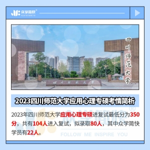 2023四川师范大学应用心理专硕考情简析及简快学员捷报