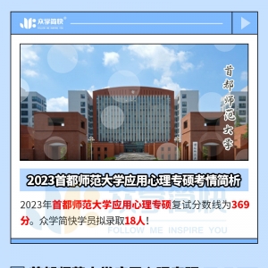 2023首都师范大学应用心理专硕考情简析及简快学员捷报