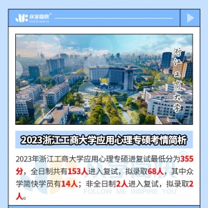 2023浙江工商大学应用心理专硕考情简析及简快学员捷报