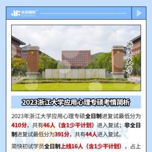 2023浙江大学应用心理专硕考情简析及简快学员捷报