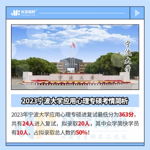 2023宁波大学应用心理专硕考情简析及简快学员捷报