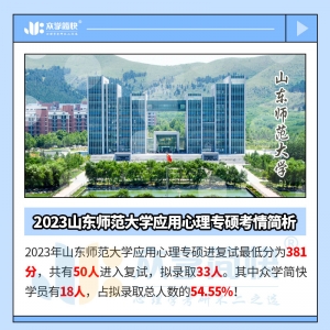 2023山东师范大学应用心理专硕考情简析及简快学员捷报